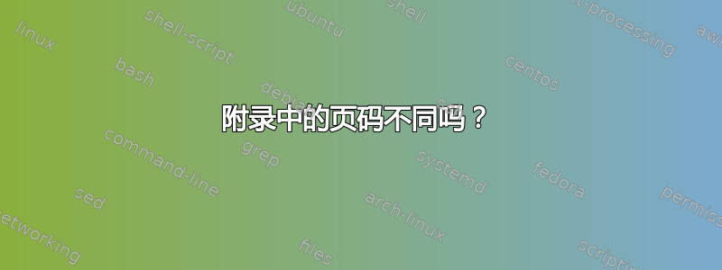 附录中的页码不同吗？