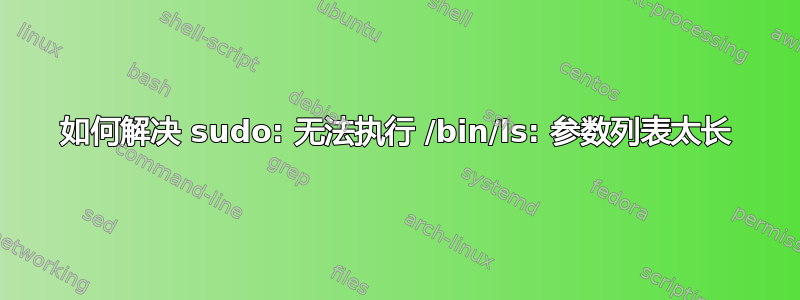 如何解决 sudo: 无法执行 /bin/ls: 参数列表太长