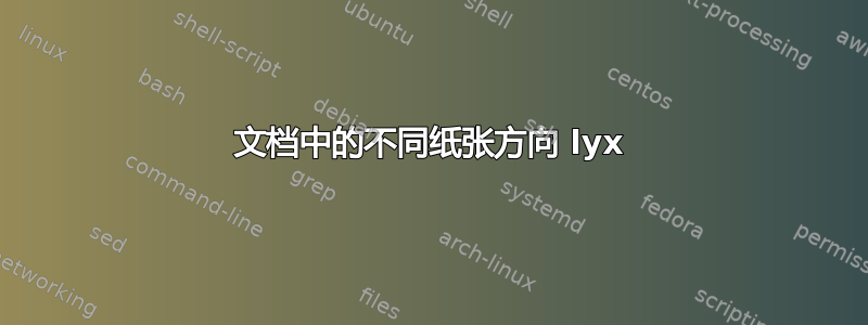 文档中的不同纸张方向 lyx