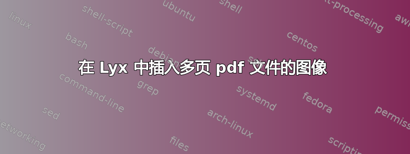 在 Lyx 中插入多页 pdf 文件的图像