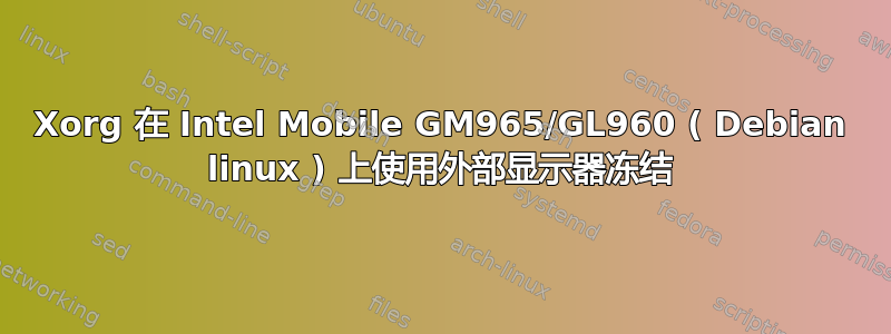 Xorg 在 Intel Mobile GM965/GL960 ( Debian linux ) 上使用外部显示器冻结