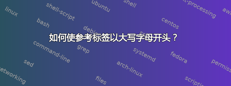 如何使参考标签以大写字母开头？