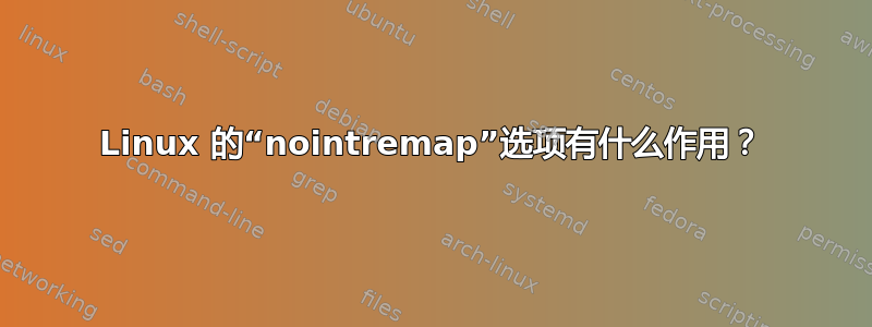 Linux 的“nointremap”选项有什么作用？