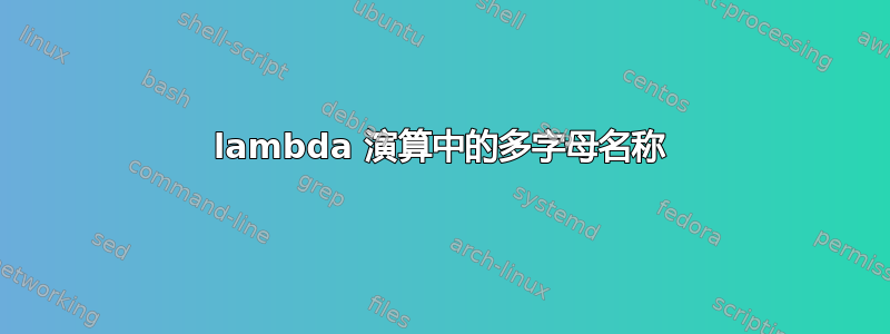 lambda 演算中的多字母名称