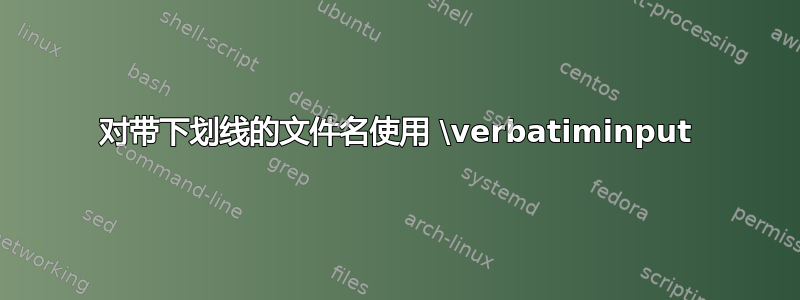 对带下划线的文件名使用 \verbatiminput