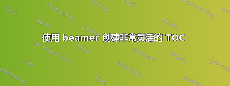 使用 beamer 创建非常灵活的 TOC