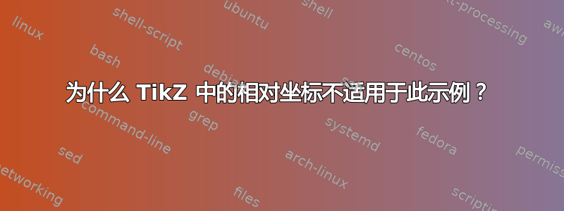 为什么 TikZ 中的相对坐标不适用于此示例？