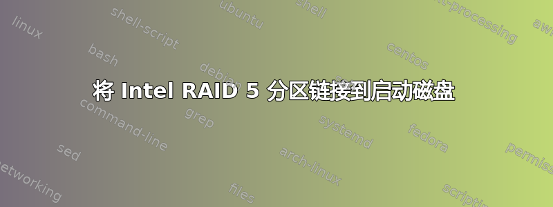 将 Intel RAID 5 分区链接到启动磁盘