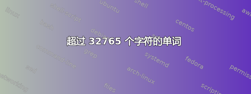 超过 32765 个字符的单词