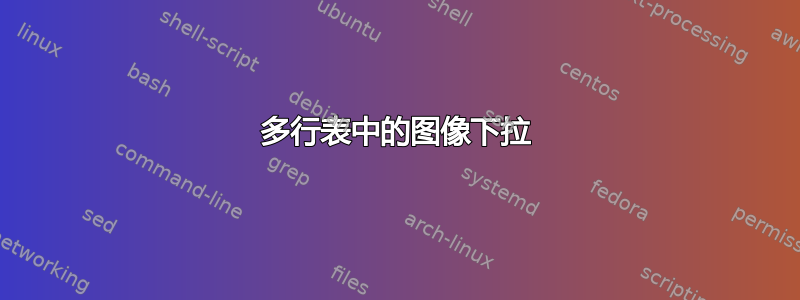 多行表中的图像下拉