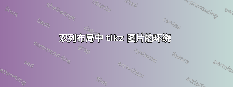 双列布局中 tikz 图片的环绕