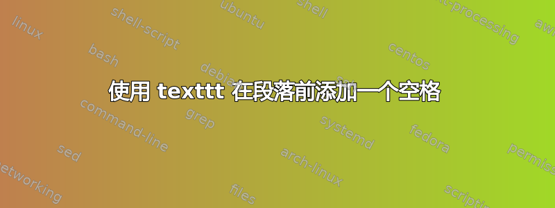 使用 texttt 在段落前添加一个空格