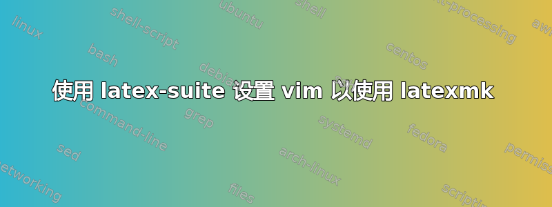 使用 latex-suite 设置 vim 以使用 latexmk