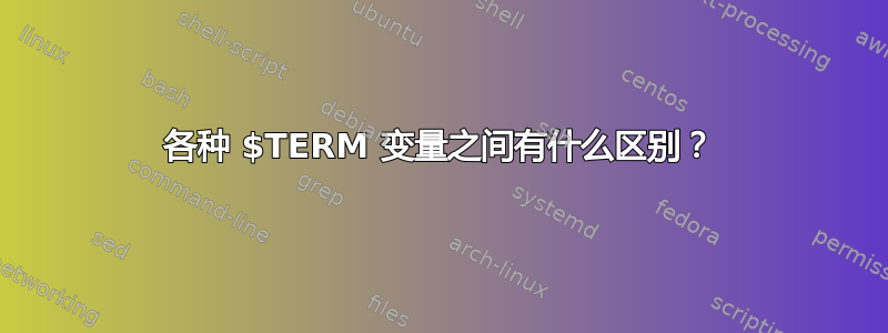 各种 $TERM 变量之间有什么区别？