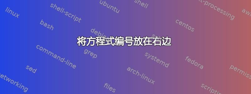 将方程式编号放在右边