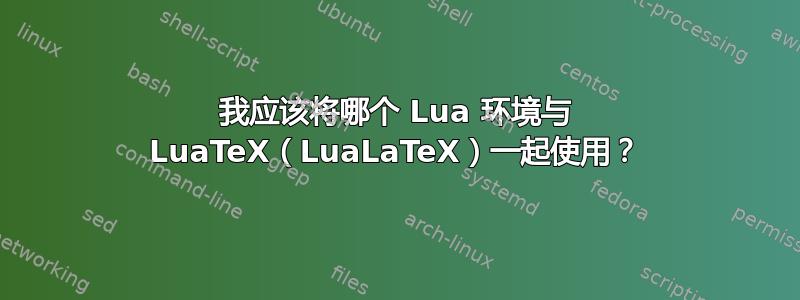 我应该将哪个 Lua 环境与 LuaTeX（LuaLaTeX）一起使用？