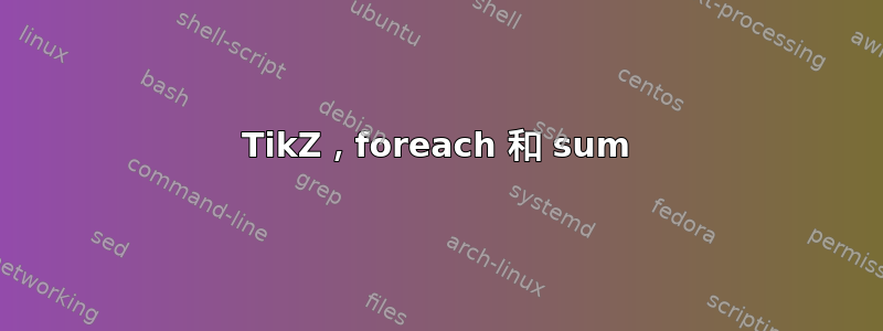 TikZ，foreach 和 sum