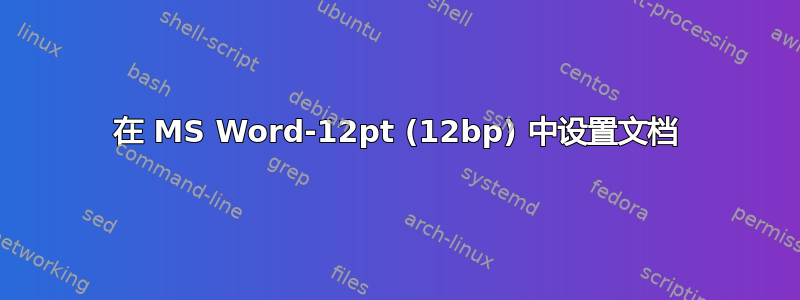 在 MS Word-12pt (12bp) 中设置文档