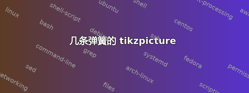 几条弹簧的 tikzpicture