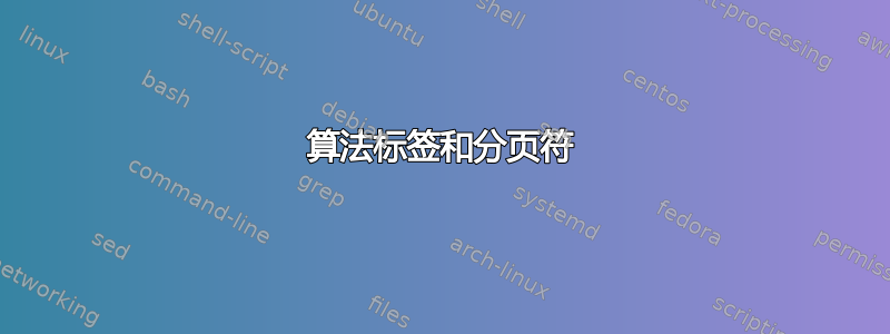 算法标签和分页符