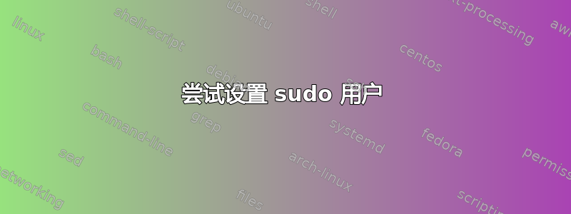 尝试设置 sudo 用户