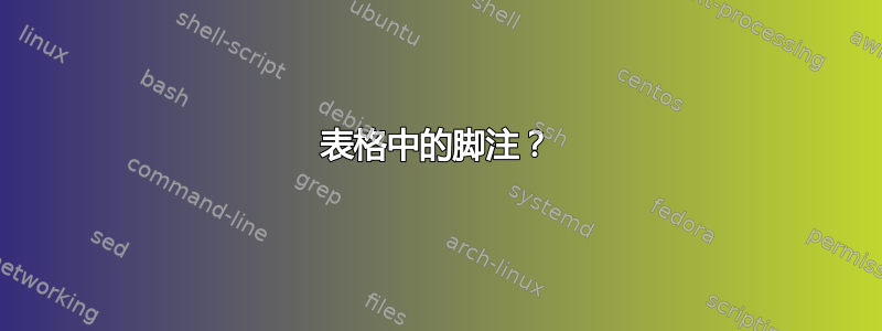 表格中的脚注？