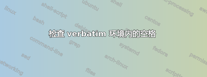 检查 verbatim 环境内的空格