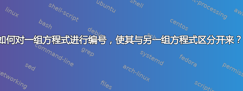 如何对一组方程式进行编号，使其与另一组方程式区分开来？