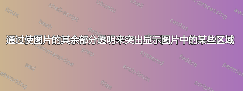 通过使图片的其余部分透明来突出显示图片中的某些区域