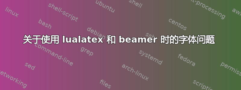 关于使用 lualatex 和 beamer 时的字体问题