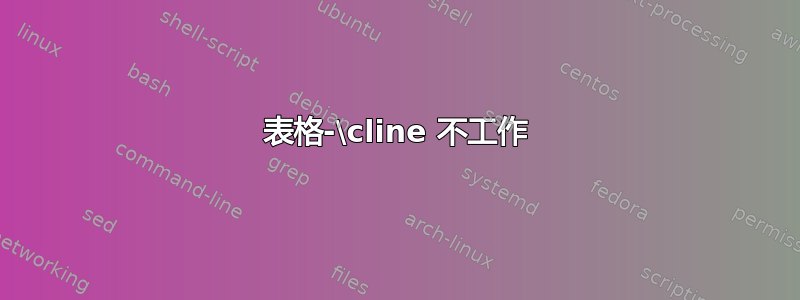 表格-\cline 不工作