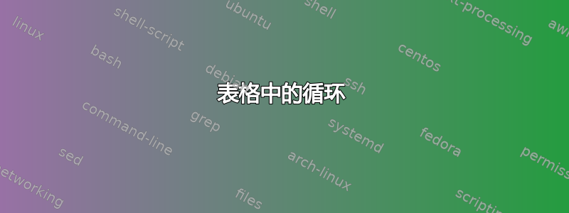 表格中的循环