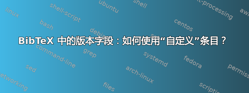 BibTeX 中的版本字段：如何使用“自定义”条目？