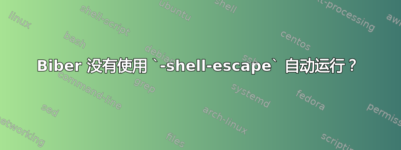 Biber 没有使用 `-shell-escape` 自动运行？