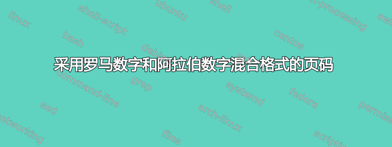 采用罗马数字和阿拉伯数字混合格式的页码