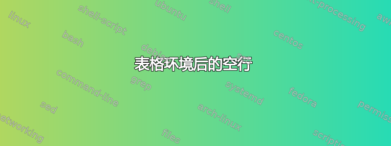 表格环境后的空行