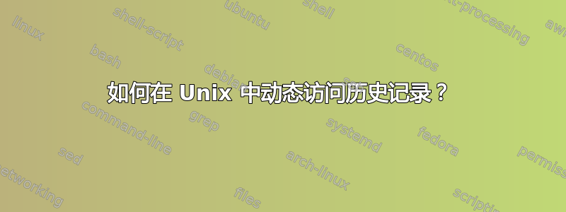 如何在 Unix 中动态访问历史记录？