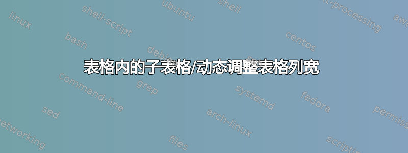 表格内的子表格/动态调整表格列宽