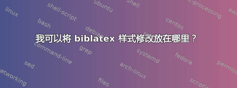 我可以将 biblatex 样式修改放在哪里？