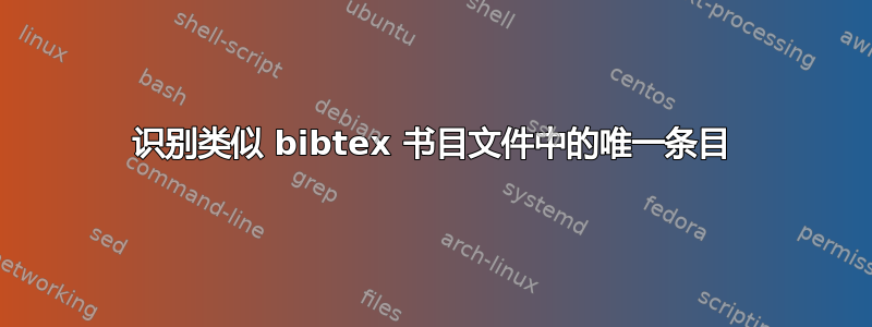 识别类似 bibtex 书目文件中的唯一条目