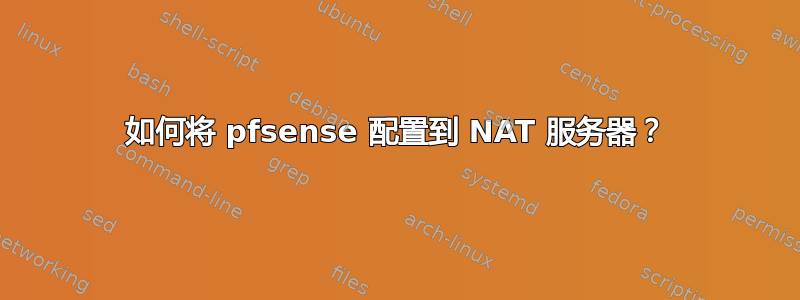 如何将 pfsense 配置到 NAT 服务器？