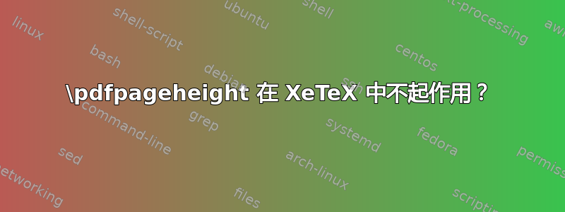 \pdfpageheight 在 XeTeX 中不起作用？