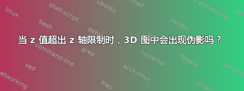 当 z 值超出 z 轴限制时，3D 图中会出现伪影吗？