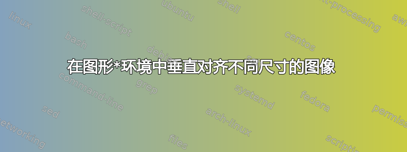 在图形*环境中垂直对齐不同尺寸的图像