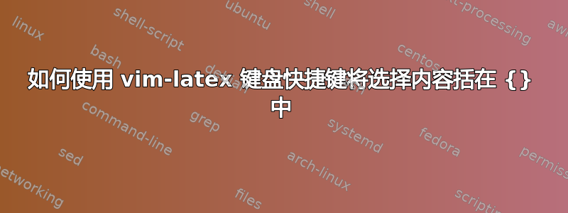 如何使用 vim-latex 键盘快捷键将选择内容括在 {} 中