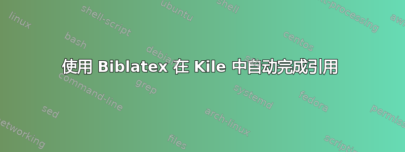 使用 Biblatex 在 Kile 中自动完成引用