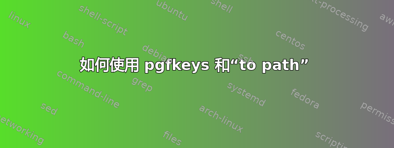 如何使用 pgfkeys 和“to path”