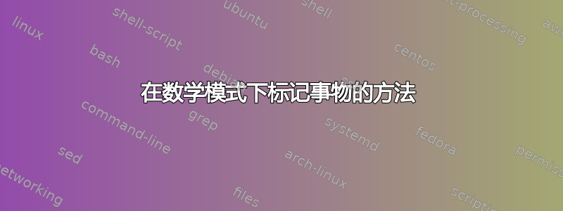 在数学模式下标记事物的方法