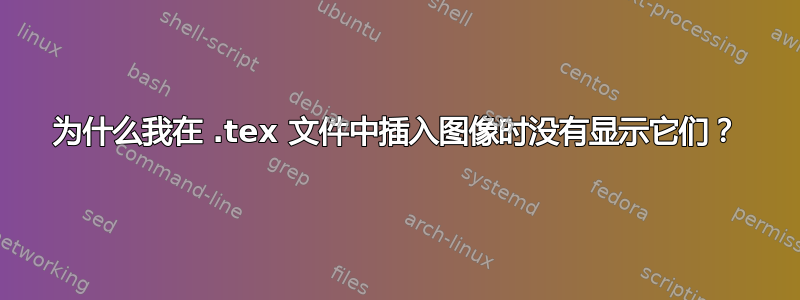 为什么我在 .tex 文件中插入图像时没有显示它们？