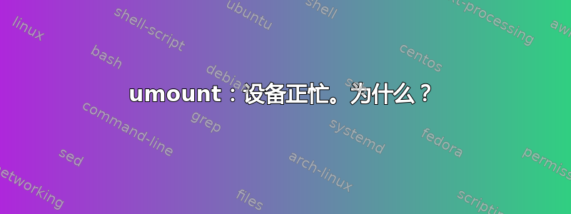 umount：设备正忙。为什么？